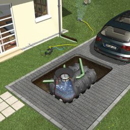 GRAF Platin Tuin-Jet tuininstallatie Regenwatertank De voordelige compleetvloeiing voor tuinbewatering, verschillende varianten ter keuze