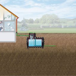 4rain Mono retentieregenwatertak grondtank Regenwater terughouding voor ontlasting van het riool, monolithische bouwwijze, afvoerwaarde in het bereik van 0,05 tot 2,0