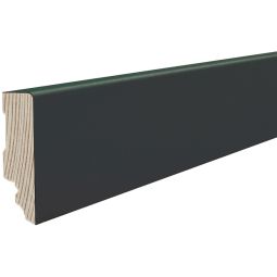 HARO stekplint Cube zwart strong gelamineerd Plinten Massieve houten plank 16x58 mm, mat-zwart gelamineerd, modern Cube-design, onderhoudsvriendelijk en robuust