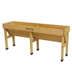 VegTrug Verhoogde plantenbak WallHugger Ruimtesparend verhoogde plantenbak met ergonomische V-vorm, natuur of grijs, verschillende formaten