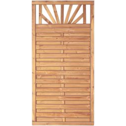 T&J Schutting FREIBURG Tuinscherm Lamellenomheining Schutting FREIBURG uit onder druk geïmpregneerde den/fijnspar, geklampst, in 90x180, 180x90 en 180x180 cm – robuust en ondoorzichtig