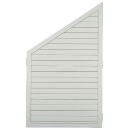 T&J Schutting LIGHTLINE Schuinelement wit Zichtscherm Lamellenomheining LIGHTLINE schuinelement uit wit raamkunststof, UV- en weerbestendig, 90x150/90 of 90x180/90 cm, incl. hekhouder
