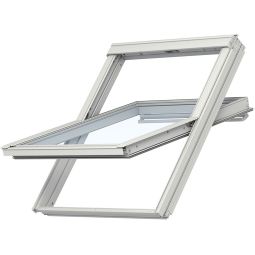 VELUX Dakraam GGL 2069 Zwaairaampje Hout wit lak ENERGIE hittebeveiliging 3-voudig glas, groot openingshoek