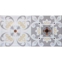 Wellker wandtegels Ica Dekor Mix geglazuurd glanzend met afrondingskant 10x20 cm dikte 7 mm 1 Pak = 50 Stuks
