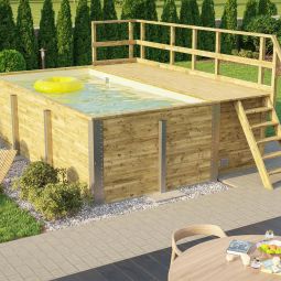 weka massief houten zwembad 595 zwembad incl. folie zand verschillende uitvoeringen