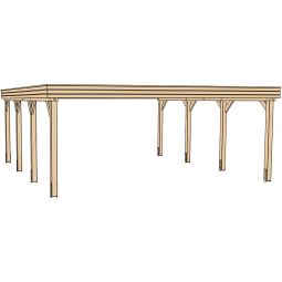 weka dubbelcarport 609 met stalen trapeziumdak Onderstand incl. stalen trapeziumplaat dak, doorrijhoogte 552 cm zonder tussenliggende palen