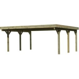 Karibu Doppelcarport Classic Afdak verschillende maten, onder druk geïmpregneerd, paaldikte 115x115mm