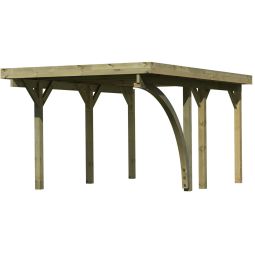Karibu Eenheidscarport Classic met ronde boog Onderstand verschillende afmetingen, onder druk geïmpregneerd, paalmaat 90x90mm