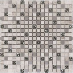 Wellker Kombimozaïek natuursteen metaal glas grijs marmer Gau roestvrijstaal 30x30 cm mozaïektegels 8 mm Voor binnengebruik en vochtige ruimten geschikt