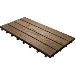 florco kliktegel Thermo-Es XL 4 Latten glad echtshout 30x60x2,8 cm, stabiel en robuust combineerbaar kliksysteem