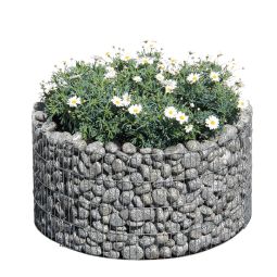 bellissa steenkorf verhoogde plantenbak basic rond Diameter 81cm, hoogte 40cm, staafdikte 2/2mm, compleet-set