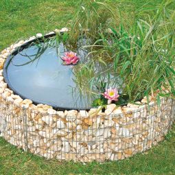 bellissa steenkorf verhoogde vijver tuinvijver Diameter tot 146 cm, hoogte 40 cm, staafdikte 2,5x2 mm, maaswijdte 25x100 mm