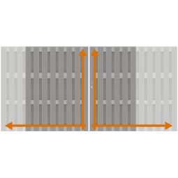 TraumGarten Dubbel poort op maat schutting JUMBO WPC Alu-Design Grijs/Alu Grijs Pulverbeschichte roestvrijstalen frame met verticale houtcomposiet-latten, aluminium dwarsstaven en volledige poortmechanisme tot 360x180 cm