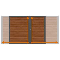 TraumGarten dubbelpoort op maat schutting SYSTEEM ALU XL Bamboe Stevig roestvrijstalen frame met aluminium-sponning, op maat gemaakt, weersbestendig, onderhoudsvrij, incl. beslag en insteekslot