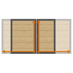 TraumGarten Doppelpoort op maat schutting SYSTEM ALU XL Larikswortel Stabiele roestvrijstalen frame met aluminium-zijkozijn, op maat gemaakt, weerbestendig, onderhoudsvrij, inclusief beslag en steekslot