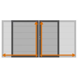 TraumGarten Doppelpoort op maat schutting SYSTEEM ALU XL Zilver Stabiel roestvrijstalen frame met aluminium-kozijnbekleding, op maat gemaakt, weerbestendig, onderhoudsvrij, incl. complete beslag en insteekslot