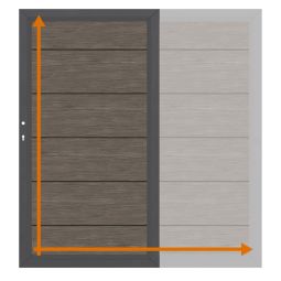 TraumGarten Tuinpoort op maat schutting SYSTEEM ALU XL Vintage Oak Op maat gemaakte aluminium poort, 300x20 mm profielen, poedergecoat, flexibel in afmetingen en kleur, robuust en onderhoudsvriendelijk