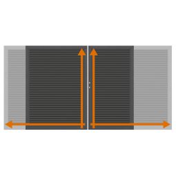 TraumGarten Dubbelpoort op maat schutting SYSTEEM NEO PLATINUM Antraciet Rondom roestvrijstaal-aluminium-dubbel frame, op maat gemaakt, weerbestendig, houtcomposiet-vulling, incl. slot, beslag set, bodenschuiver, ophefelbeveiliging, oploop-steun