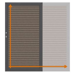 TraumGarten Individuele poort op maat Schutting SYSTEEM RHOMBUS Vintage Oak Maatwerkpoort in aluminium, ruitprofielen 60x20 mm, frame poedergecoat, modern en weerbestendig