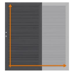 TraumGarten enkel poort op maat schutting SYSTEEM WPC Platinum XL Antraciet Op maat gemaakt houtcomposiet-hek, 300x20 mm XL-lamellen, poederlak gealuminiseerde raamwerk, onderhoudsarm, weerbestendig, individuele afmeting