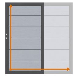 TraumGarten enkel poort op maat schutting SYSTEEM WPC XL Grijs Maatwerk WPC-hek, 300x20 mm XL-lamellen, poedergecoat aluminium frame, onderhoudsvriendelijk, weerbestendig, individueel formaat