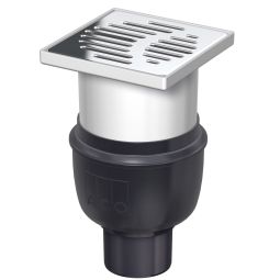 ACO Badafvoer 150x150mm Easyflow afvoer verticaal Compleet-set, verschillende afvoerdiameter naar keuze