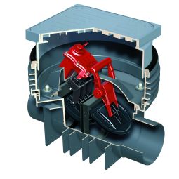 ACO Terugslagautomaat Quatrix K met puttersysteem Fäkalienrückstauautomat - Inbouw in betonnen vloerplaat, zonder pomp
