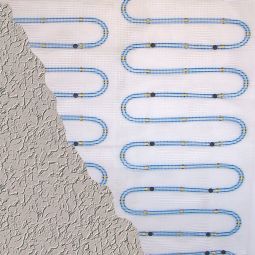 Jollytherm Aqua-Wand Warm water-wandverwarming Basis Set Opbouw slechts ca. 8 mm, voor toepassing op bestaande wandoppervlakken, afwerkingsklaar matsysteem om uit te rollen, geschikt onder minerale bovenpleister