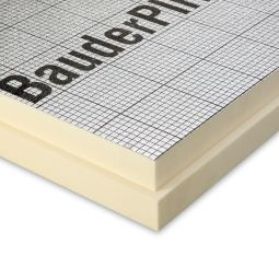 Bauder isolatieplaten met trapvormige groef PIR FA TE F dakisolatie tweezijdige deklaag uit aluminium, 1200x600 mm (inbouwmaat 1185x585 mm) - verschillende diktes