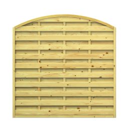 Wellker schutting KDI hout boogvorm privacy lamellenomheining Hoogte midden: 179 cm, hoogte zijkanten: 155 cm, breedte 179 cm