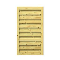 Wellker schutting Hout Poort Uit gefaserd, fijnvertakt sparrenhout, 98x179 cm groot, kiesbare openingsrichting