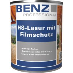 BENZ PROFESSIONAL HS-Lazuur met filmbeveiliging houtbescherming Langetermijnbescherming tegen vergroening met geïntegreerde filmbeveiliging, verschillende kleuren, transparant, beschermt tegen schimmel-, algen- en schimmelaantasting