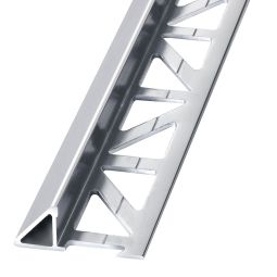BLANKE Tegelprofielen Driehoekprofiel Aluminium zilverkleurig glanzend 8mm Lengte 2,5m, afwerkingsprofiel onder hoek voor tegels