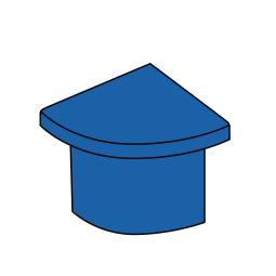 BLANKE Tegelprofielen Platte eindoppen voor kwartcirkelprofiel roestvrijstaal geborsteld 10mm Afdekkapje voor kwartcirkel-tegelprofielen