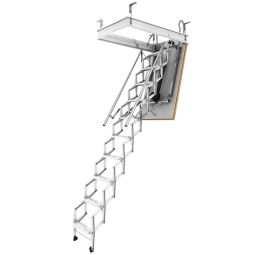 DOLLE Schuifelladder Elektro-Top, U-waarde 1,20 vlizotrap een licht beweegbare trap met hoge stabiliteit, wit