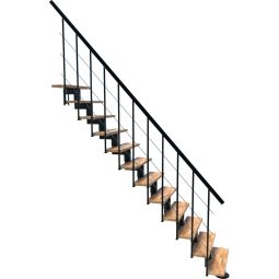 Minka middenboomtrap Comfort Top zwart ruimtespaartrap inclusief leuning uit hoogwaardig PVC, voor geschooshoogte tot max. 312 cm
