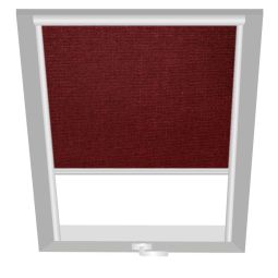 Wellker Verduisteringsrollo Boordeau-Rood 1614 Traploos verstelbaar verduisteringsgordijn in krachtig bordeauxrood voor dakramen van Roto, VELUX en Wellker