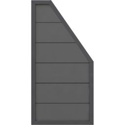 TraumGarten Schutting DESIGN WPC ALU Aansluiting Antraciet/Antraciet Zichtscherm Lamellenomheining WPC-aansluitingselement 90x180/90 cm met 20 mm groef-veer-profielen en aluminium frame – ideaal voor zijdelingse afsluitingen
