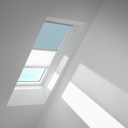 VELUX Verduisteringsrollo Duo DFD Hemelsblauw/Wit 4576 Bescherming tegen hitte, geschikt voor verschillende VELUX-dakramen