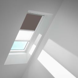 VELUX Verduisteringsrollo Duo DFD Taupe/Wit 4577 Bescherming tegen hitte, geschikt voor verschillende VELUX-dakramen