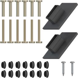 TraumGarten schutting SYSTEM accessoiresverpakking klemschuttingpalen antraciet Vervangingsschroeven met schroefhulzen en afdekkapjes voor 1 paal