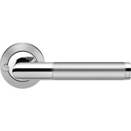 Karcher deurklink-garnituur Rio Steel ER34 KD Comfort Privacy roestvrijstaal geborsteld/mat deurklink Sluiten zonder sleutel, deurklink met geïntegreerde privacypin vergrendeling