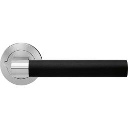 Kärcher deurklink-garnituur Madeira Leder ER45LS KD Comfort Privacy roestvrijstaal mat deurklink Sluiten zonder sleutel, deurklink met geïntegreerde privacy pinvergrendeling
