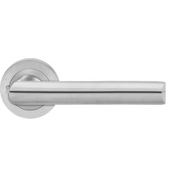 Kärcher deurklink-set Paris ER55 KD Comfort Privacy roestvrijstaal mat deurklink Sluiten zonder sleutel, deurklink met geïntegreerde privacy-pen vergrendeling