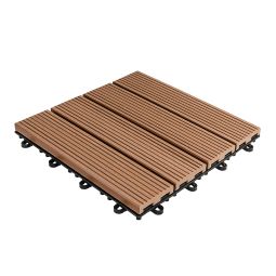 florco WPC kliktegel bruin 30x30x2,8cm, stabiel en stevig combineerbaar kliksysteem