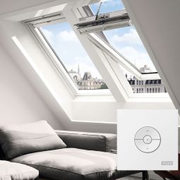 VELUX INTEGRA Elektro dakraam GGL 208421 Hout ENERGIE wit Ramen 3-voudig standaardglazing, inclusief funk-wandschakelaar