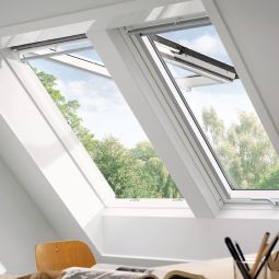 VELUX Dakraam GPL 2070 Klap-Draairaamsysteem Hout THERMO wit Raam 2-voudig standaard beglazing