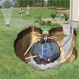 GRAF Ronde tank Retentiecisterne Carat Plus met retentie en gebruik Combineert waterbufferung met regenwateropvang, verschillende afmetingen