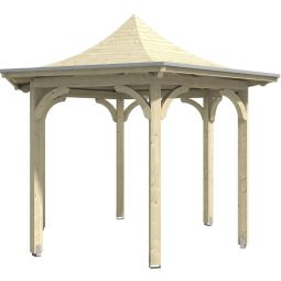 Skan Holz Paviljoen Versailles Naturel Houten Paviljoen 418x360cm, Lamellenhout