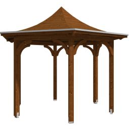 Skan Holz Pavilion Versailles Nussbaum houten paviljoen 418x360cm, gelamineerd hout
